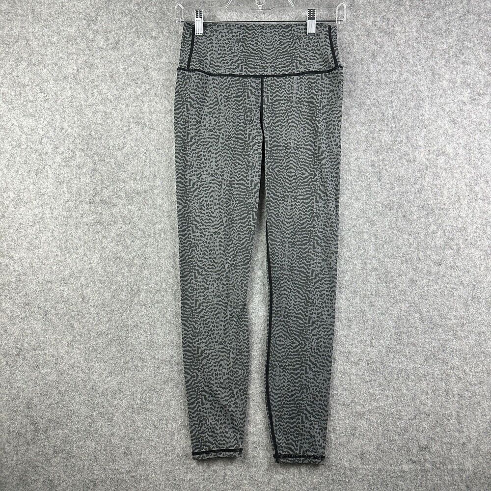 Varley Luna Leggings Womens S Gray Allover Print Athletic Workout Pants Stretch